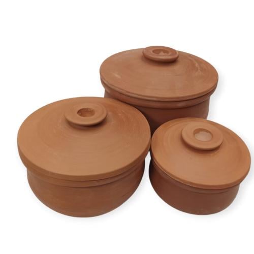 طقم قدور فخار ممتاز حراري في النار او الفرن او الج...