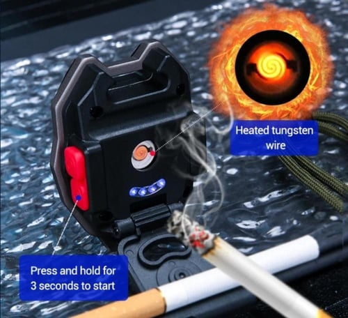 كشاف ميداليه مع ولاعه كهرباي ويدعم 3 الوان ابيض وك...