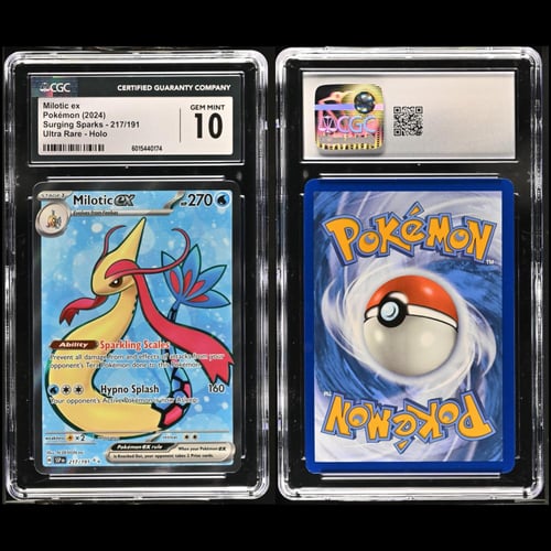 بطاقة بوكيمون مقيمة CGC 10 Milotic ex 217/191 Surg...