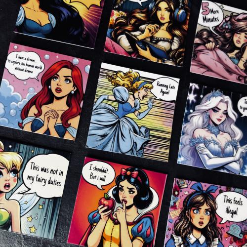 ستيكرات بطابع اميرات مقاومة للماء Princess Vibe St...