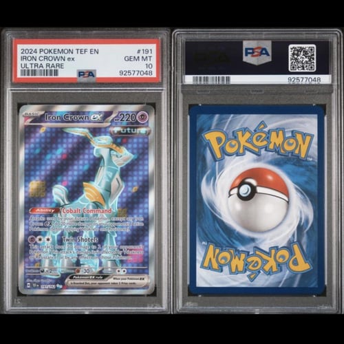 بطاقة بوكيمون مقيمة PSA 10 Iron Crown ex 191/162 T...