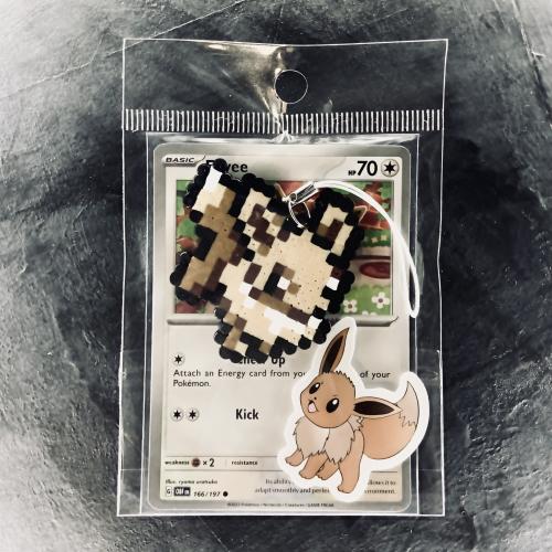 ميدالية إيفي صناعة يدوية Eevee Retro Pixel Keychai...