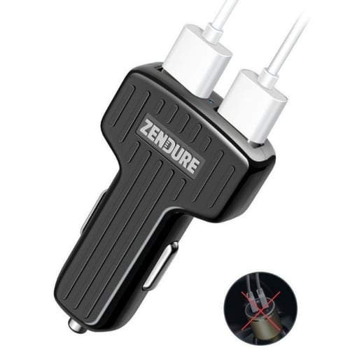 شاحن سيارة زندور بمنفذين يدعم تقنية الشحن السريع ك...