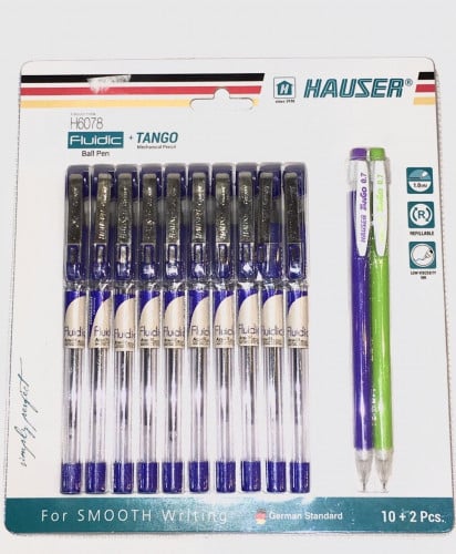 10قلم أزرق جاف + 2 قلم رصاص ضغاط لون اخضر وبنفسجي...