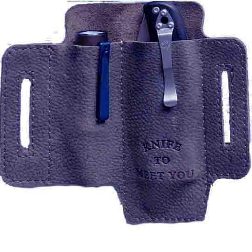 حامل سكين وكشاف جلدي على الحزام