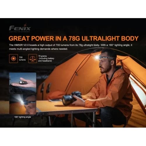 كشاف رأس HM50R V2.0 قابل للفك والشحن - Fenix