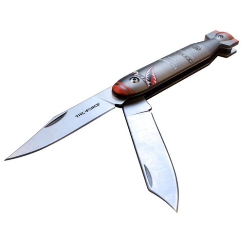 سكين مطوية على شكل قذيفة بشفرتين رصاصي TF-1039DBGY