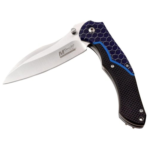 سكين مطوية مقبض أزرق وأسود من C-Tek مع G10 ونصل فض...