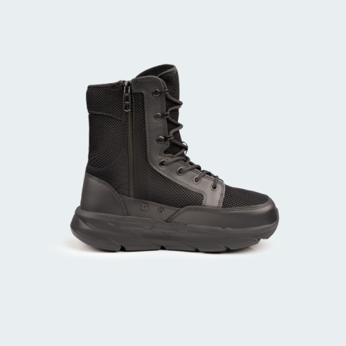 بسطار عسكري رياضي أسود بسحاب 25852