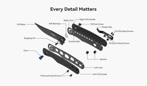 سكين مطوية تشيتال CHITAL أسود