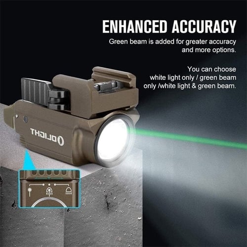 كشاف مسدس صغير مع مؤشر ليزر أخضر BALDR mini - Olig...