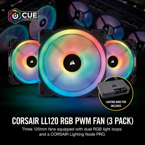 Corsair LL Series LL120 RGB – 120mm Dual Light Loo...
