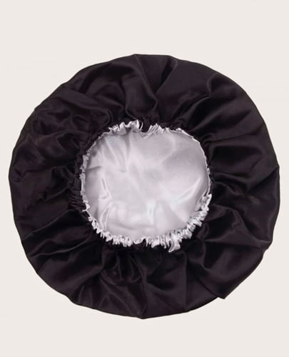 قبعة ساتان لحماية شعرك اثناء النوم مبطنة بمطاط عري...