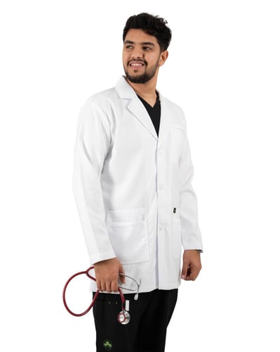 لابكوت طبي رجالي لون أبيض طول ( 32 إنش ) MedElite...