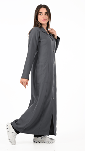 بالطو نسائي عملي لون رصاصي طول 52–56 إنش) أستايل |...