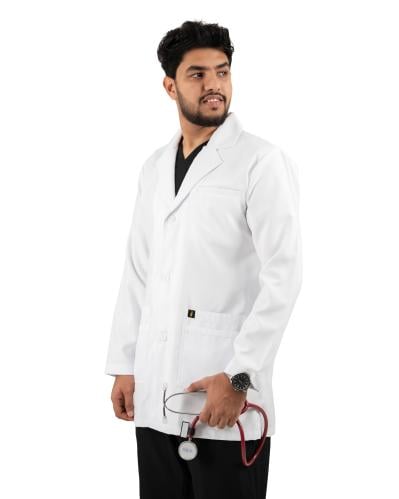 لابكوت طبي رجالي لون أبيض طول ( 32 إنش ) MedElite...
