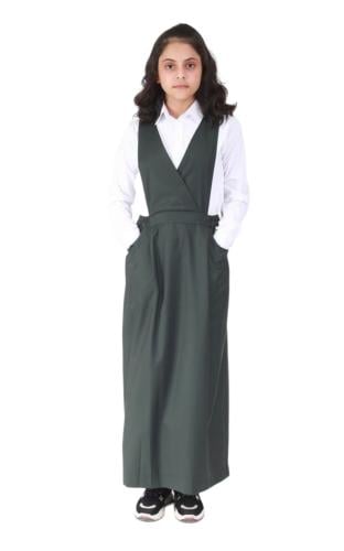 مريول متوسط لون زيتي قصة V كيوت | مريولي أحلا