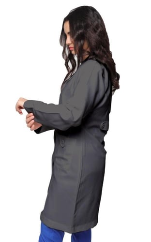 لابكوت نسائي لون رصاصي طول (38 إنش) أوركيد | مريول...