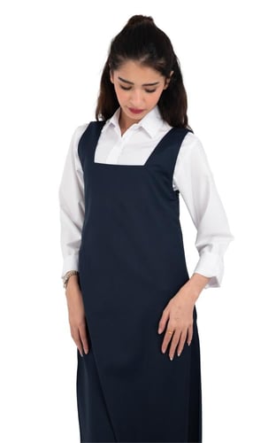 مريول ثانوي لون كحلي قصة مربعة | مريولي أحلا