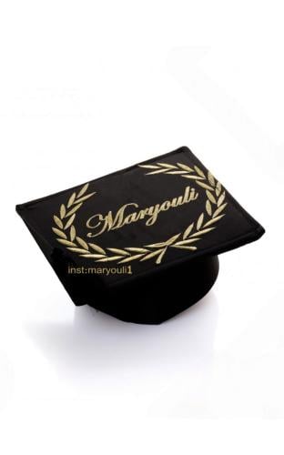 كاب تخرج مطرز عملي مثلث | مريولي أحلا