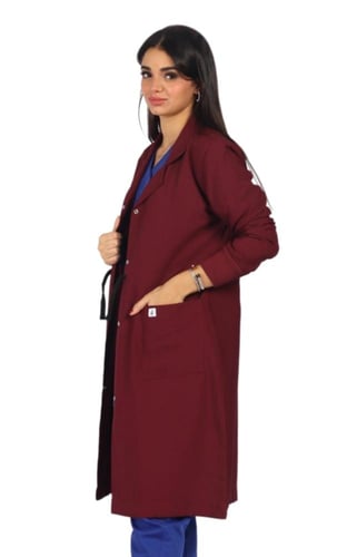 لابكوت نسائي لون عودي طول (38 إنش) حزام ربط | مريو...