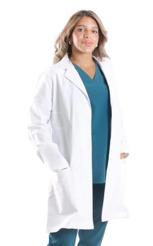 لابكوت طبي نسائي لون أبيض طول (32–37.5 إنش) كمفورت...