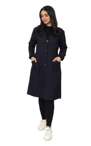 لابكوت نسائي لون كحلي طول (38 إنش) سواريه | مريولي...