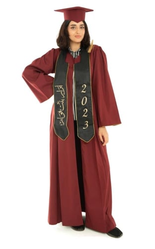 طقم تخرج لون عودي وشاح أسود | مريولي أحلا