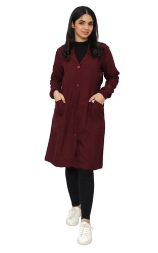 لابكوت نسائي لون عودي طول (38 إنش) سواريه | مريولي...