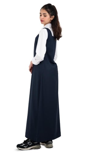 مريول ثانوي لون كحلي قصة مربعة | مريولي أحلا