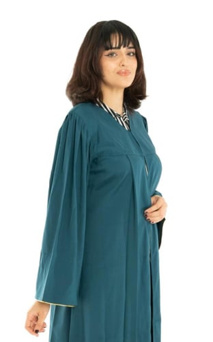 طقم تخرج لون بترولي وشاح أسود | مريولي أحلا