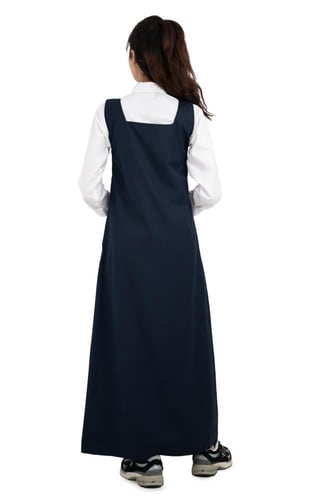 مريول ثانوي لون كحلي قصة مربعة | مريولي أحلا