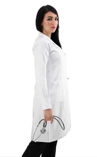 باكج 1 - 3 لابكوتات طبية نسائية لون أبيض