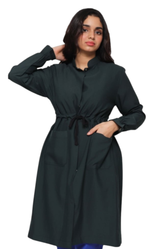 لابكوت نسائي لون زيتي طول (38 إنش) لاب روز | مريول...