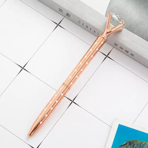 قلم حبر بتصميم بلورة شفافة أنيقة بجودة عالية