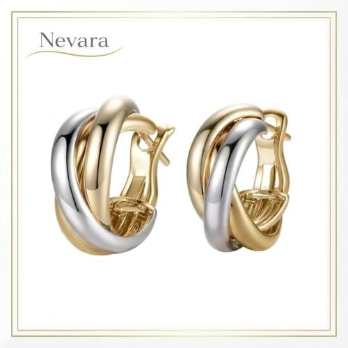 11. Sculpted dual-metal earrings