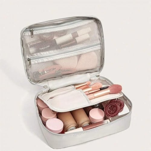حقيبة تنظيم المكياج رمادي فاتح