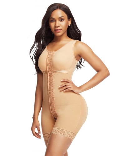 مشد كامل بشناكل امامية ودانتيل مع الصدر