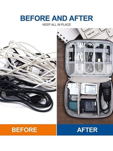 شنطة تنظيم الكيبلات والادوات الشخصية أسود