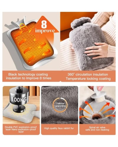 قربة ماء ساخن بغطاء قطيفة مميز