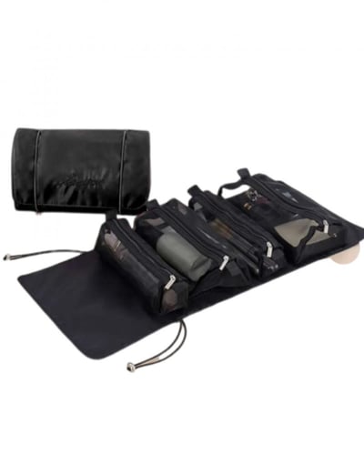 حقيبة تنظيم المكياج مناسبة للسفر اسود