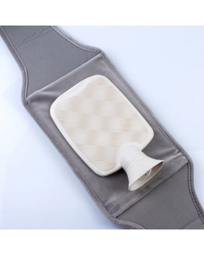 قربة ماء بتصميم ثلاثي بغطاء قماش مخملي مع حزام خصر