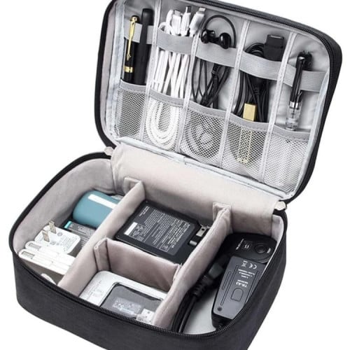 شنطة تنظيم الكيبلات والادوات الشخصية أسود