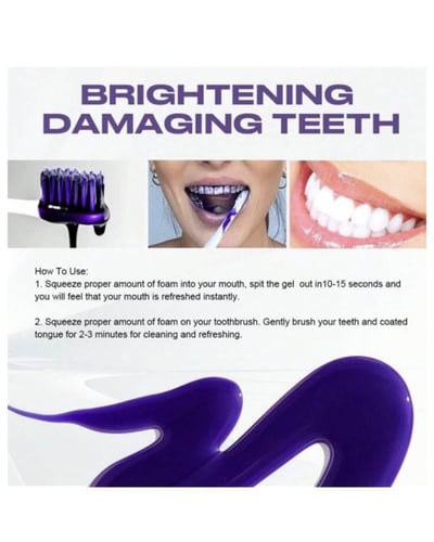 مصحح لون الأسنان، معجون لتبييض الأسنان باللون الأر...