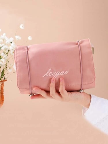 حقيبة تنظيم المكياج وردي فاتح