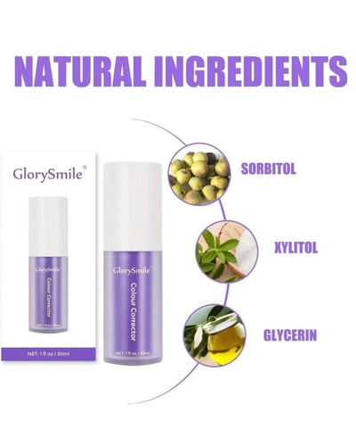 مصحح لون الأسنان، معجون لتبييض الأسنان باللون الأر...