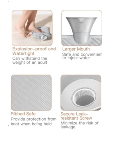 قربة ماء ساخن بغطاء قماش مخملي أسود