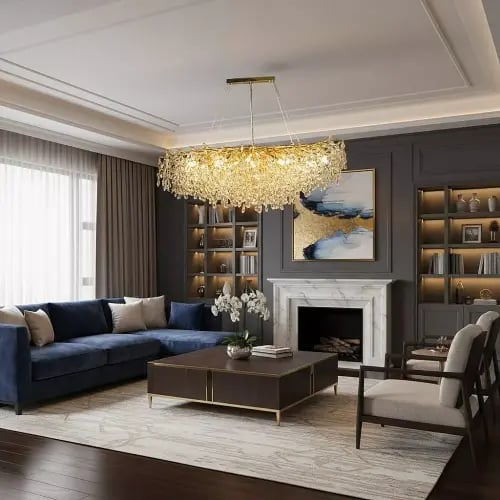 نجف مودرن ذهبي مع شفاف E14*16L قطر 1600 ملم