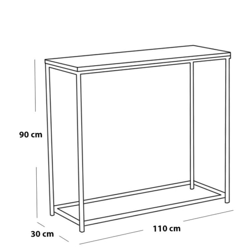 طاولة مدخل طقم 3 قطع رخام صناعي و حديد - أبيض و أس...