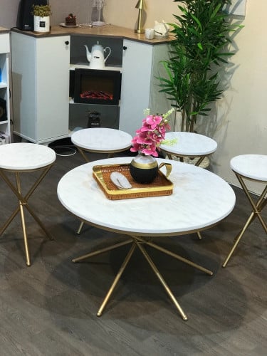 طقم طاولات بديل الرخام 1+4